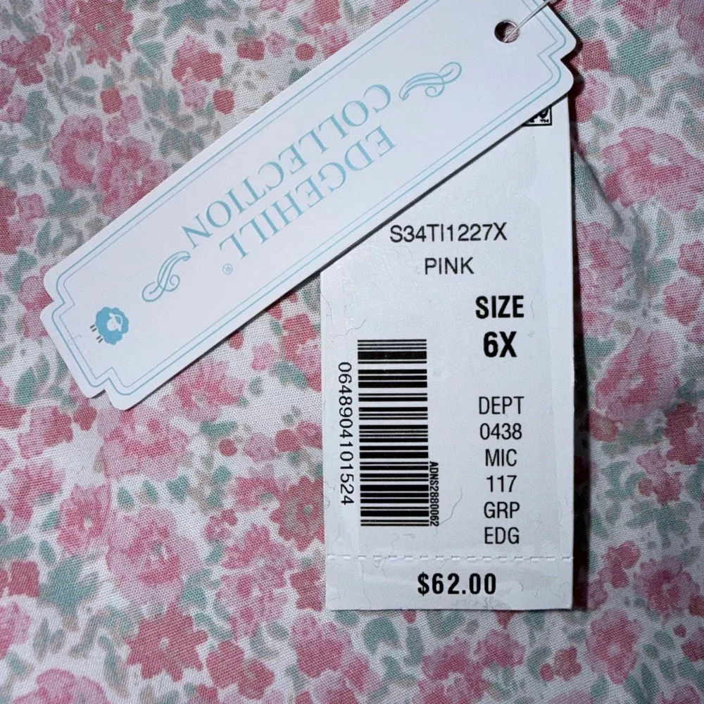 Edgehill Collection Girls Size 6x 2 Piece Pink Floral Skirt‎ NWT
